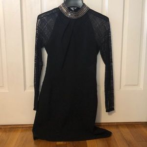 Karen Millen jewel collar black dress